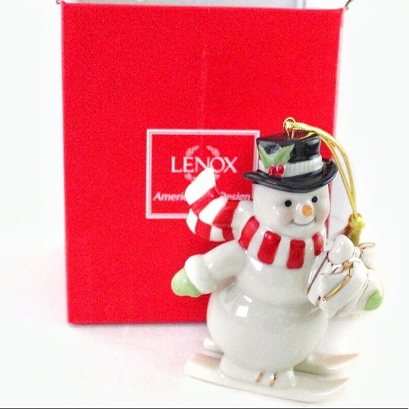 Lenox Holiday Nib Lenox Skiing Snowman Ornament Poshmark